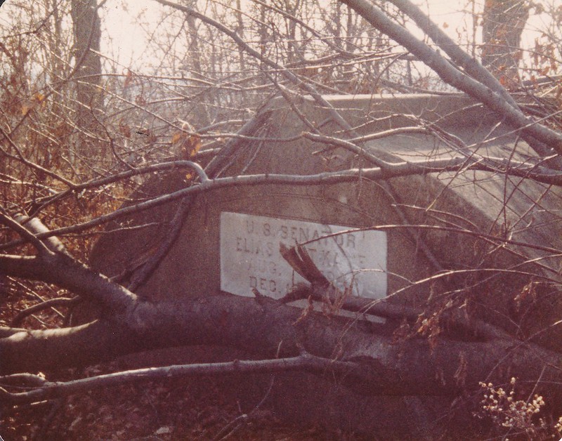 Original crypt of Elias Kent Kane at site of Kane family farm, Kent Hill, Randolph County, Illinois.
